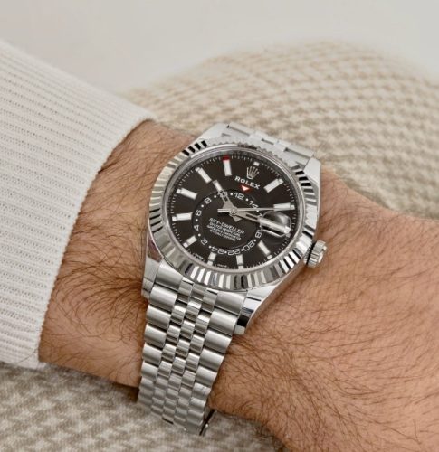 Sky-Dweller, 42mm, Oystersteel and 18k White Gold, Black, Jubilee, Ref 336934-0008 photo review